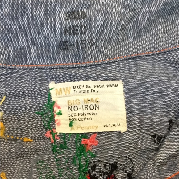 🔥 VINTAGE JCPENNEY EMBROIDERED SHIRT SIZE MEDIUM - Picture 8 of 8